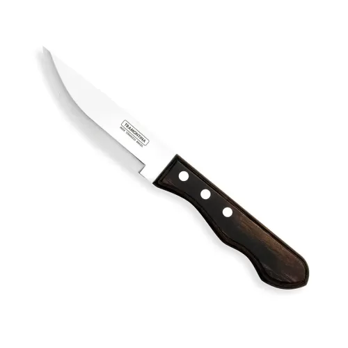 Tramontina 18/10 Stainless Steel Jumbo Polywood Steak Knife light black handle - pack size 12