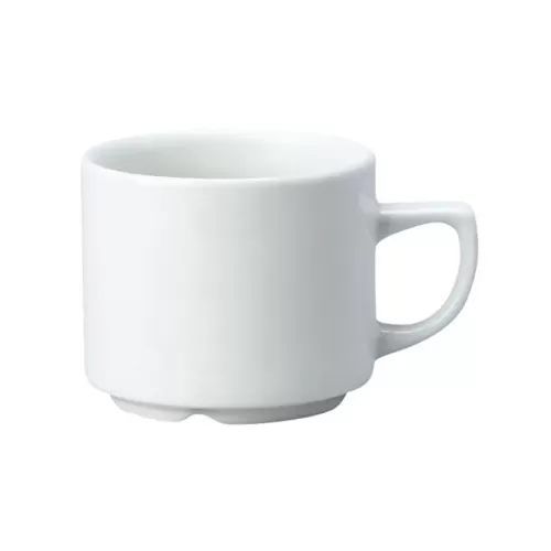 Churchill White Holloware Vitrified Porcelain White Stacking Maple Teacup 19.6cl 6.9oz - pack size 24