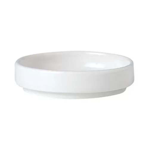Steelite Simplicity Vitrified Porcelain White Round Trays Stackable 10.25cm - pack size 12