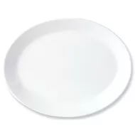 Steelite Simplicity Vitrified Porcelain White Oval Coupe Plate 28.2cm - pack size 12