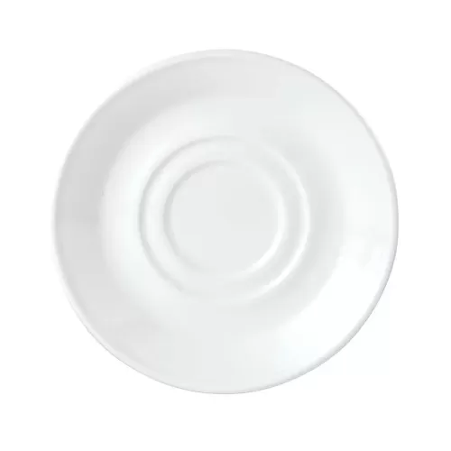 Steelite Simplicity Vitrified Porcelain White Round Taste Large Double Well Saucer 14.5cm - pack size 36