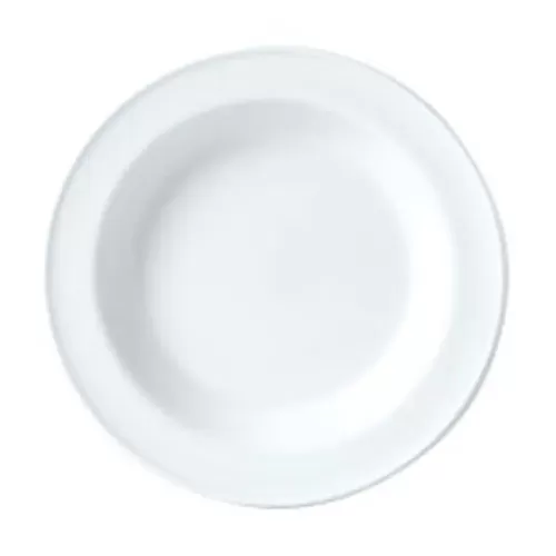 Steelite Simplicity Vitrified Porcelain White Round Soup Plate 21.5cm - pack size 24