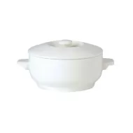 Steelite Simplicity Vitrified Porcelain White Round Soup Bowl Covered 42.5cl - pack size 6