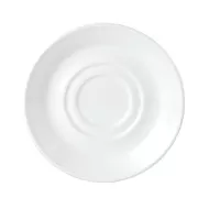 Steelite Simplicity Vitrified Porcelain White Round Double Well Saucer 16.5cm - pack size 36