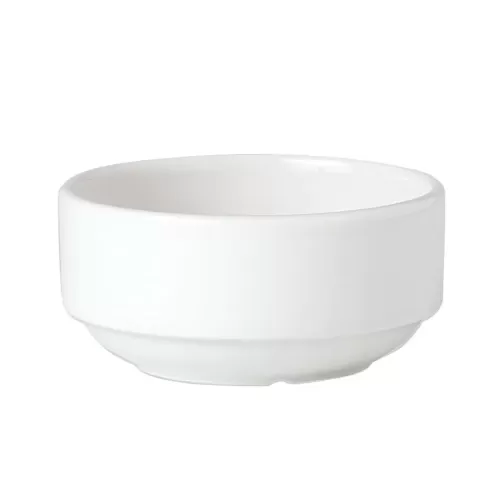 Steelite Simplicity Vitrified Porcelain White Round Soup Cup Stackable 28.5cl - pack size 36