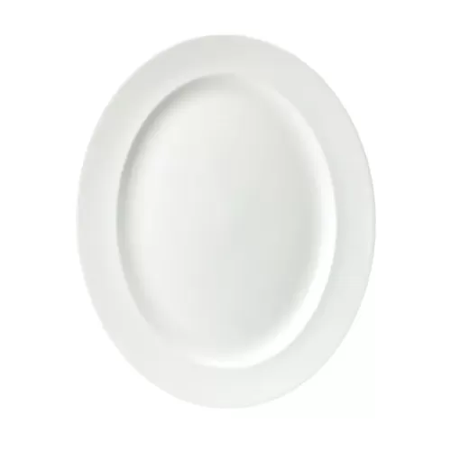 Churchill Classic Vitrified Porcelain White Oval Plate 36.5cm - pack size 6