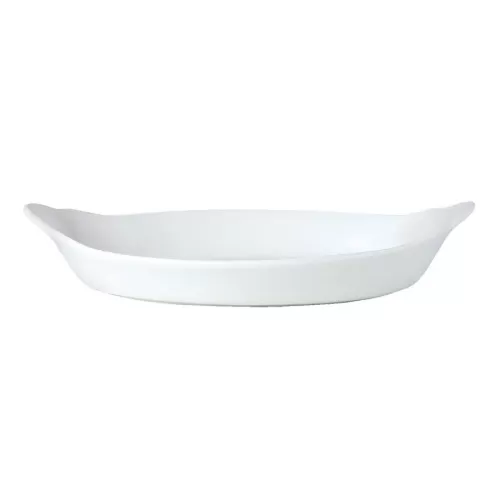 Steelite Simplicity Cookware Vitrified Porcelain White Oval Eared Dish 11x20cm - pack size 24