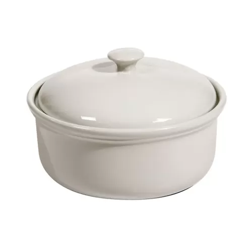 Steelite Simplicity Cookware Vitrified Porcelain White Round Casserole Dish 2ltr - pack size 3