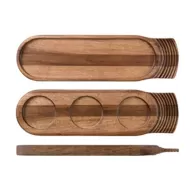 Churchill Art De Cuisine Acacia Brown Large Single Handled Wooden Tray 48x14cm - pack size 4