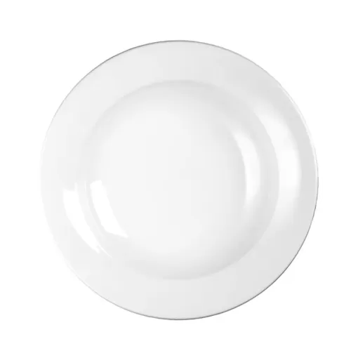 Churchill Profile Vitrified Porcelain White Round Rimmed Bowl 24.9cm 50cl 17.6oz - pack size 1