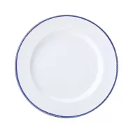 Utopia Avebury Blue Stoneware White Round Plate 25.5cm 10 Inch - pack size 6