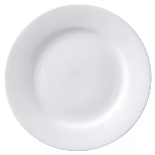 Superwhite Porcelain Round Winged Plate 23cm - pack size 6