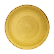 Churchill Stonecast Vitrified Porcelain Mustard Seed Yellow Round Coupe Plate 26cm - pack size 12