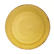 Churchill Stonecast Vitrified Porcelain Mustard Seed Yellow Round Coupe Plate 21.7cm - pack size 12