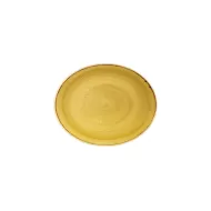 Churchill Stonecast Vitrified Porcelain Mustard Seed Yellow Oval Coupe Plate 19.2x16cm - pack size 12