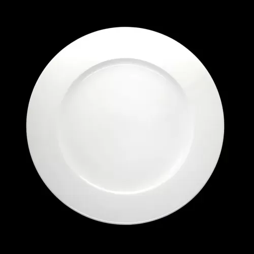 Crème Monet Vitrified Porcelain White Round Rim Plate 31cm - pack size 6