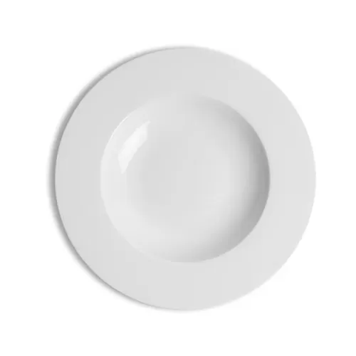 Crème Monet Vitrified Porcelain White Round Rim Soup Bowl 23cm - pack size 12