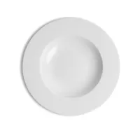 Crème Monet Vitrified Porcelain White Round Rim Bowl 26cm - pack size 6