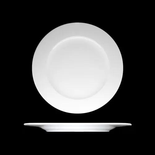 Crème Cézanne Vitrified Porcelain White Round Plate 21cm - pack size 12