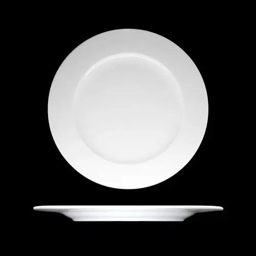 Crème Cézanne Vitrified Porcelain White Round Plate 25.4cm - pack size 12