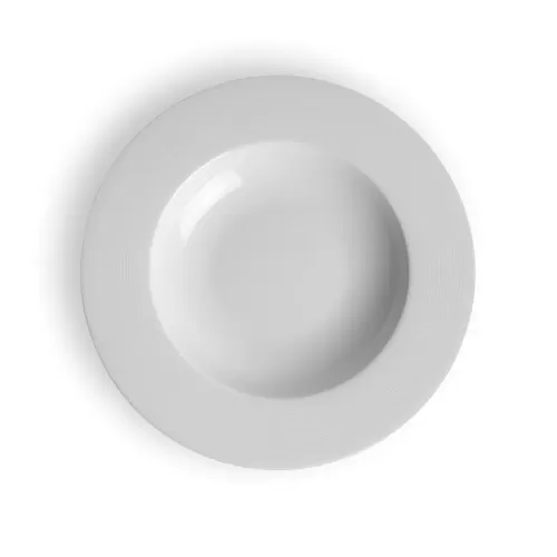 Crème Cézanne Vitrified Porcelain White Round Rimmed Bowl 30cm - pack size 6