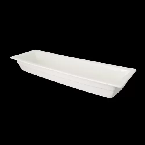 Crème Galerie Vitrified Porcelain White Gastronorm Dish 2/4 65mm Deep - pack size 1