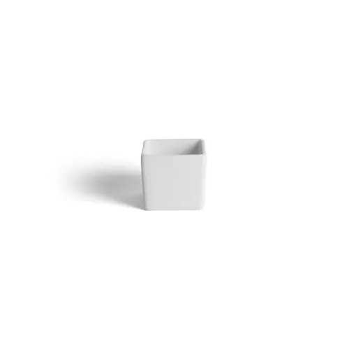 Crème Miniatures Vitrified Porcelain White Cube 5.9x4.9cm - pack size 12