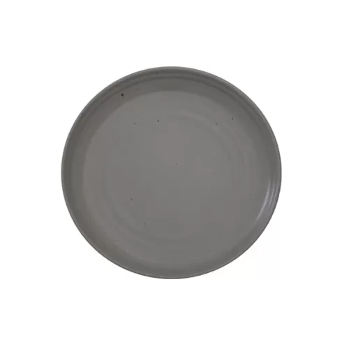 Artisan Pebble Vitrified Fine China Grey Round Coupe Plate 17cm - pack size 12