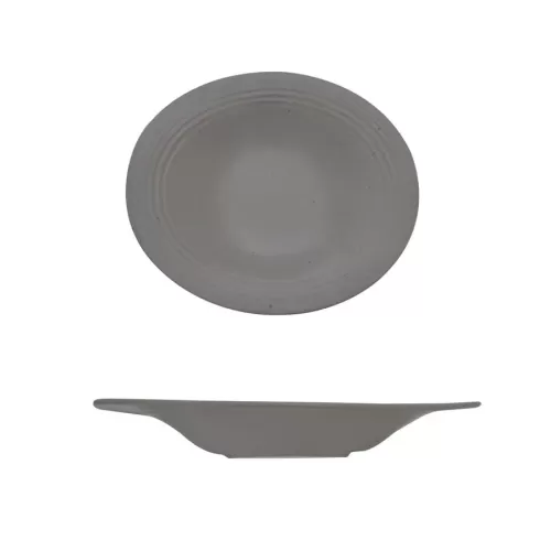 Artisan Pebble Vitrified Fine China Grey Round Wide Rim Bowl 29cm - pack size 6