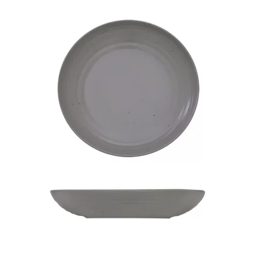 Artisan Pebble Vitrified Fine China Grey Round Deep Coupe Bowl 25cm - pack size 6