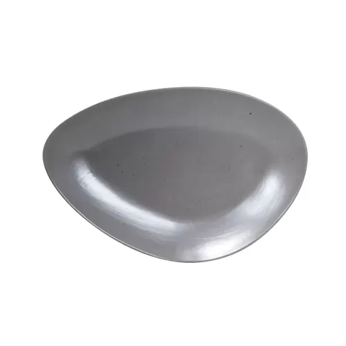 Artisan Pebble Vitrified Fine China Grey Island Plate 37cm - pack size 3