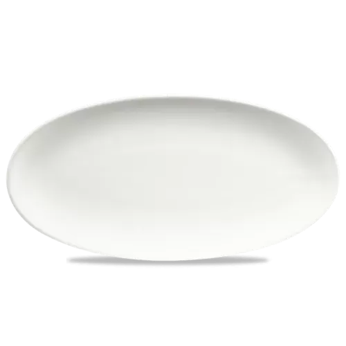 Churchill Chefs Plates Vitrified Porcelain White Oval Plate 34.7x17.3cm - pack size 6