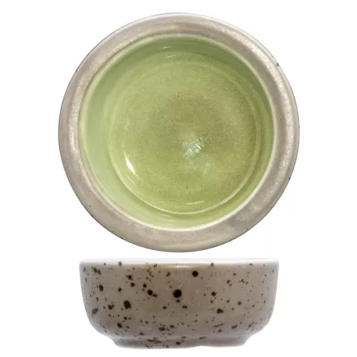 Artisan Elm Vitrified Stoneware Green Round Butter Pat 7cm - pack size 6