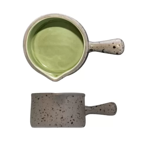 Artisan Elm Vitrified Stoneware Green Sauce Jug 13cl - pack size 6