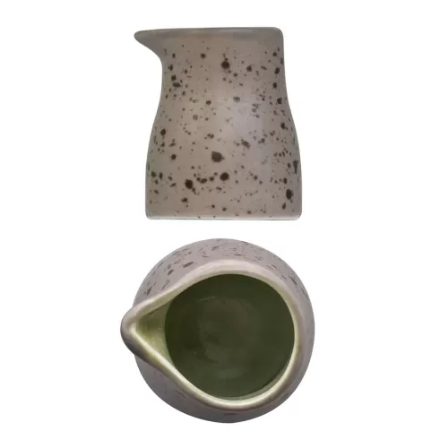 Artisan Elm Vitrified Stoneware Green Mini Jug 5cl - pack size 6