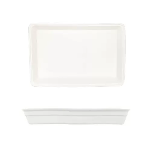 Crème Galerie Vitrified Porcelain White Oblong Baking Dish 39x25.5cm - pack size 2