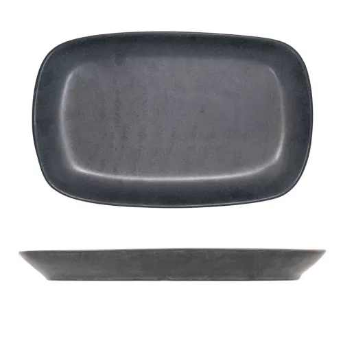 Artisan Andromeda Vitrified Stoneware Black Rectangular Platter 24.7cm - pack size 6