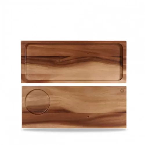 Churchill Art De Cuisine Rustic Acacia Wood Rectangular Large Serving Board 41x16.5cm - pack size 4