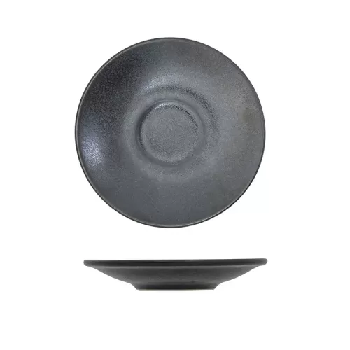 Artisan Andromeda Vitrified Stoneware Black Round Espresso Saucer 115cm - pack size 6