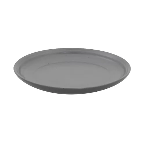 Artisan Pebble Vitrified Fine China Grey Round Coupe Plate 21cm - pack size 12
