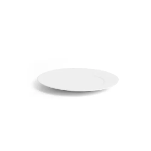 Crème Esprit Vitrified Porcelain White Round Wide Rim Fine Plate 22cm - pack size 12