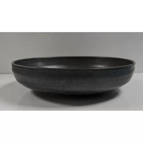 Artisan Andromeda Vitrified Stoneware Round Black Low Bowl 20cm - pack size 6