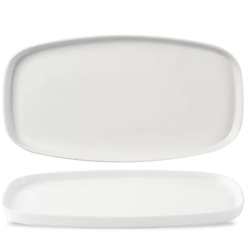 Churchill Whiteware Vitrified Porcelain Walled Oblong Plate 35x18.5cm - pack size 6
