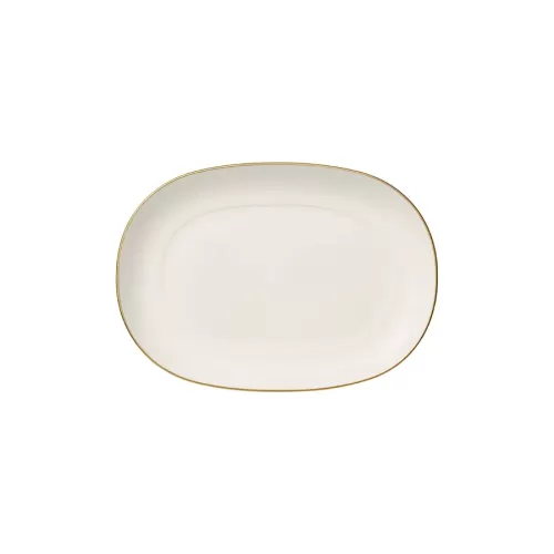 Villeroy & Boch Signature Anmut Gold Bone China Pickle Dish/Sauceboat Saucer 20cm - pack size 1