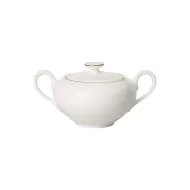Villeroy & Boch Signature Anmut Gold Bone China Round Covered Handled Sugar Bowl 35cl - pack size 1