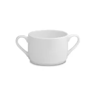 Elia Glacier Bone China White Handled Soup Cup - pack size 6