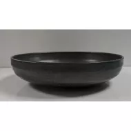 Artisan Andromeda Vitrified Stoneware Black Round Low Bowl 23cm - pack size 6