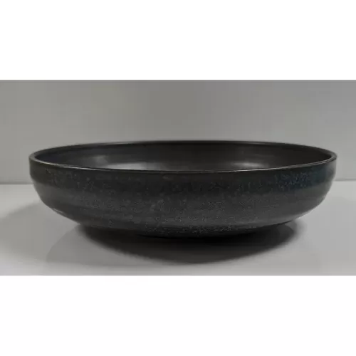 Artisan Andromeda Vitrified Stoneware Black Round Low Bowl 23cm - pack size 6