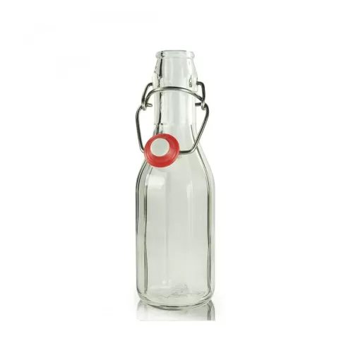 Glacial Costolata Glass Bottle With Swing Top Lid 250ml - pack size 12