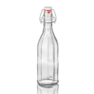 Glacial Costolata Glass Bottle With Swing Top Lid 500ml - pack size 12
